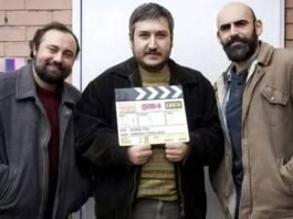 Actors performing on a Turkish drama set during filming in Turkey